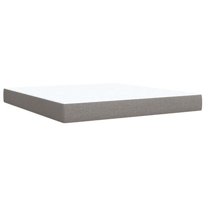 Letto con Box Spring, Materasso e LED Tortora 180 x 200 cm