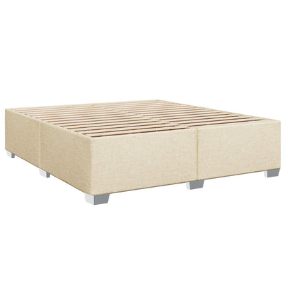 Letto con Box Spring, Materasso e LED Crema 180 x 200 cm