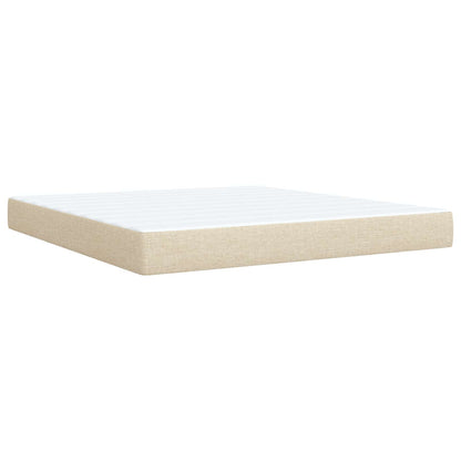 Letto con Box Spring, Materasso e LED Crema 180 x 200 cm