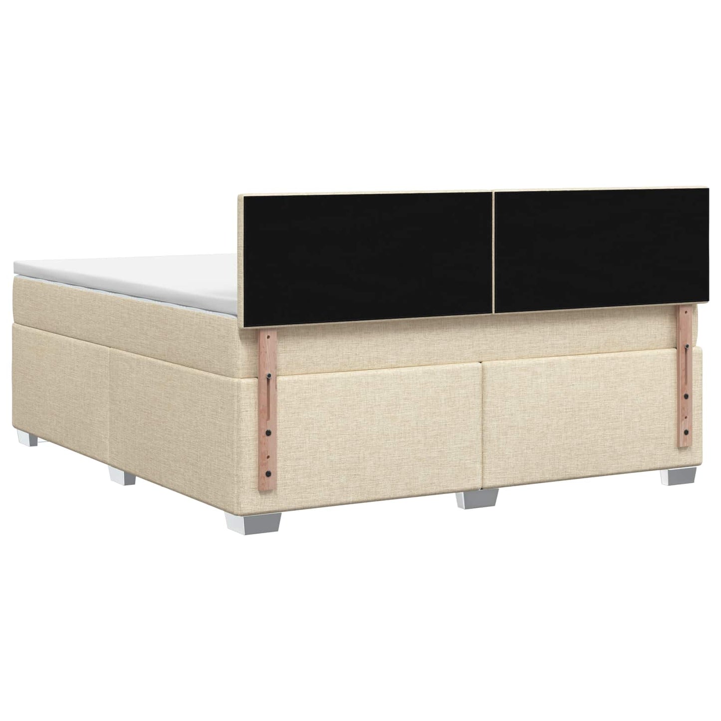 Letto con Box Spring, Materasso e LED Crema 180 x 200 cm