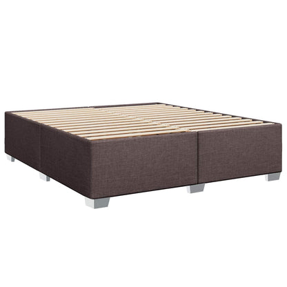 Letto con Box Spring, Materasso e LED Marrone Scuro Tessuto | homemem39