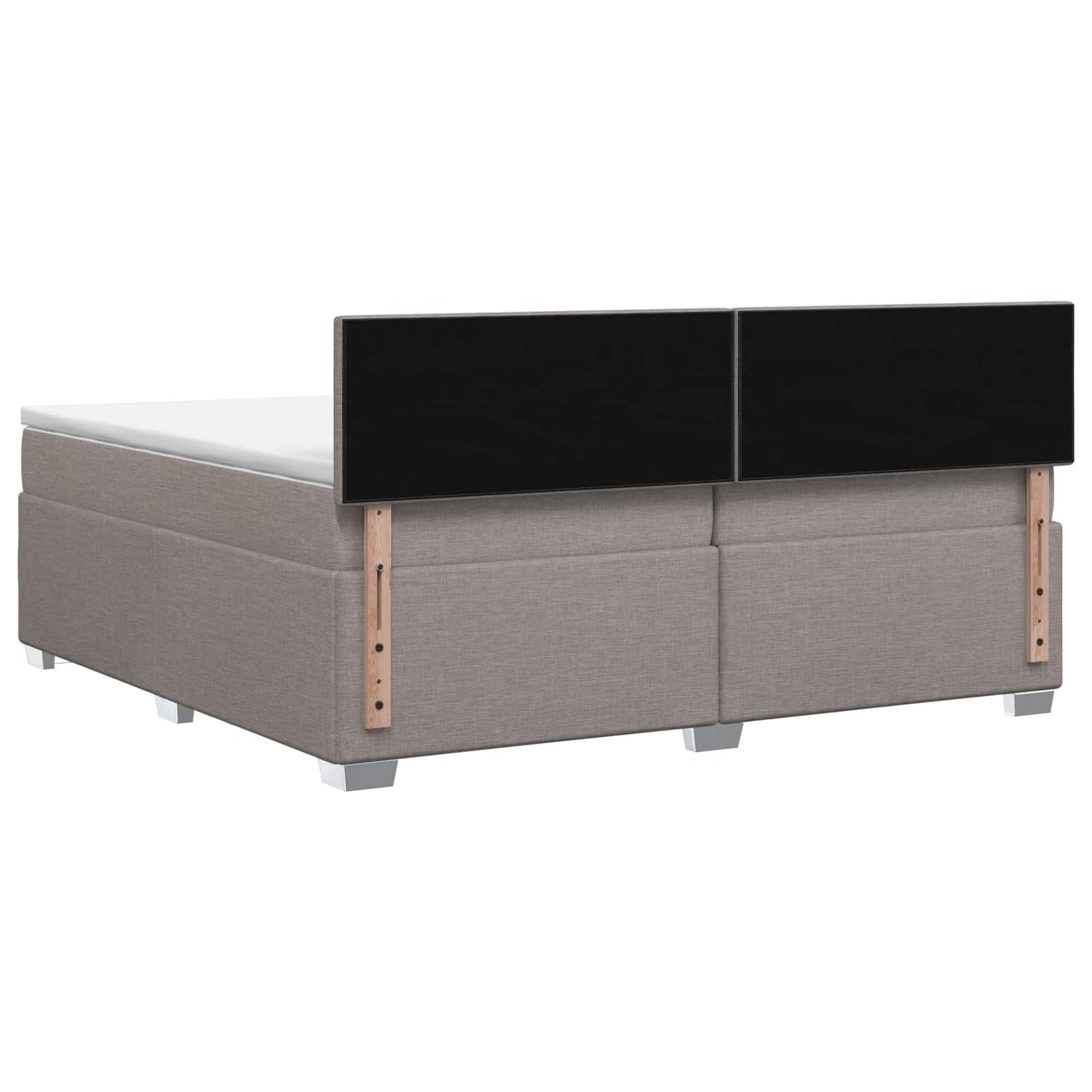 Letto con Box Spring, Materasso e LED Tortora 200 x 200 cm | homemem39