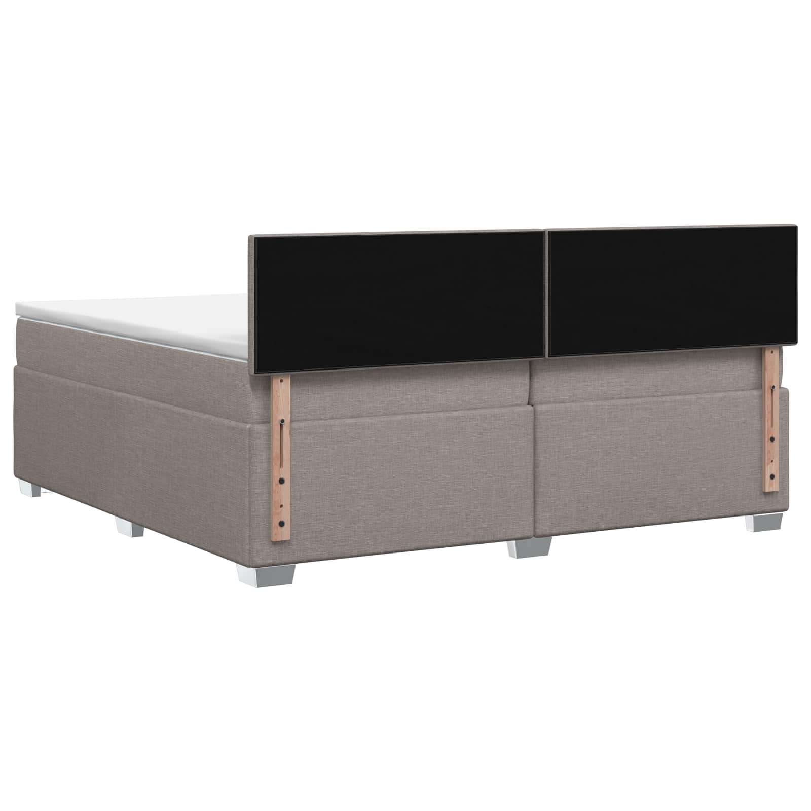 Letto con Box Spring, Materasso e LED Tortora 200 x 200 cm | homemem39