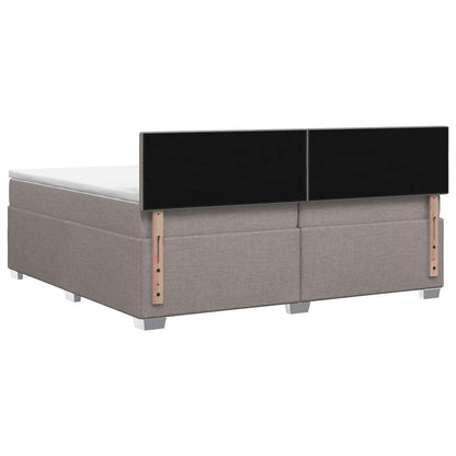 Letto con Box Spring, Materasso e LED Tortora 200 x 200 cm | homemem39