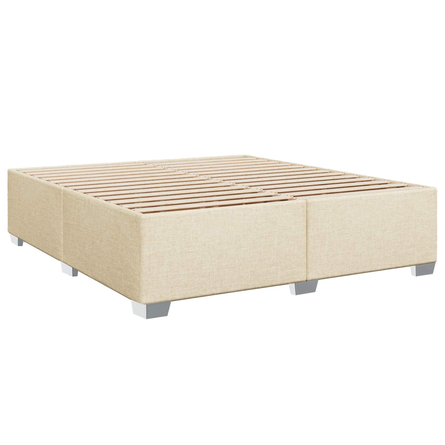 Letto con Box Spring, Materasso e LED Crema 200 x 200 cm