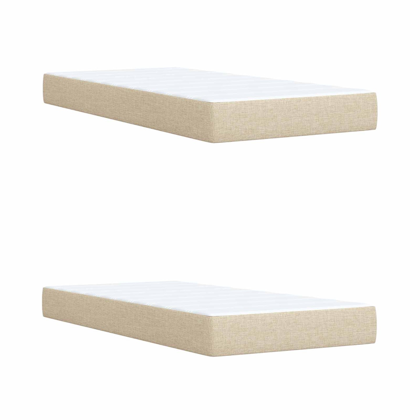 Letto con Box Spring, Materasso e LED Crema 200 x 200 cm
