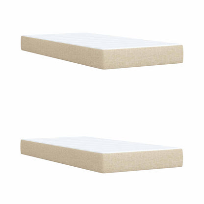 Letto con Box Spring, Materasso e LED Crema 200 x 200 cm