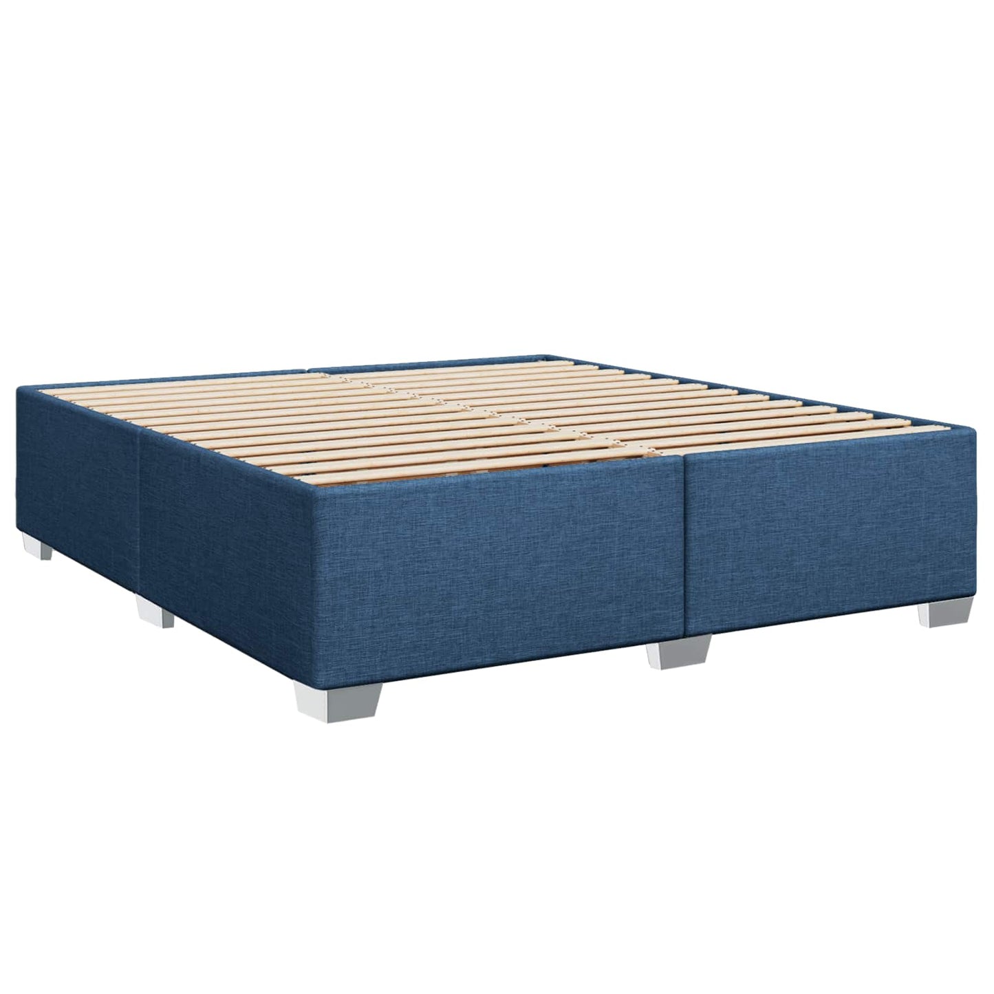 Letto con Box Spring, Materasso e LED Blu 200 x 200 cm Tessuto