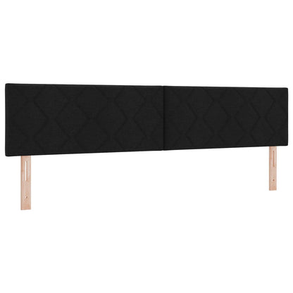 Letto con Box Spring, Materasso e LED Nero 200 x 200 cm Tessuto