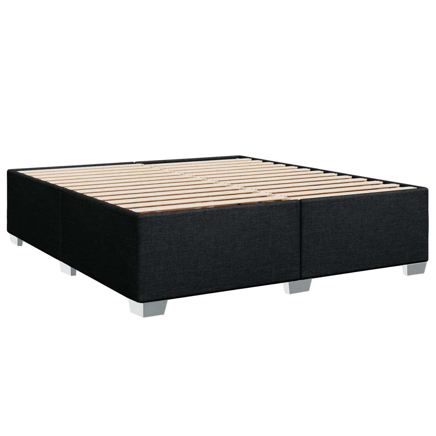 Letto con Box Spring, Materasso e LED Nero 200 x 200 cm Tessuto