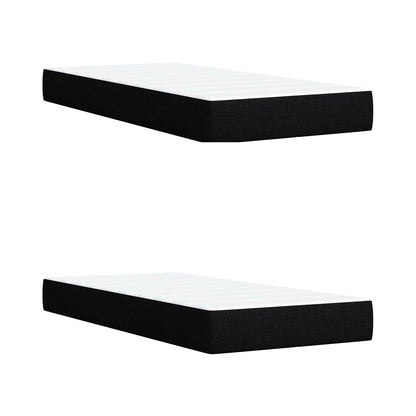 Letto con Box Spring, Materasso e LED Nero 200 x 200 cm Tessuto