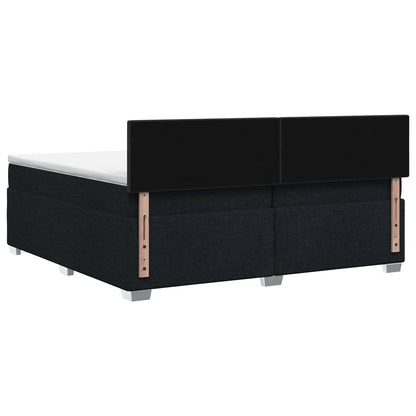 Letto con Box Spring, Materasso e LED Nero 200 x 200 cm Tessuto