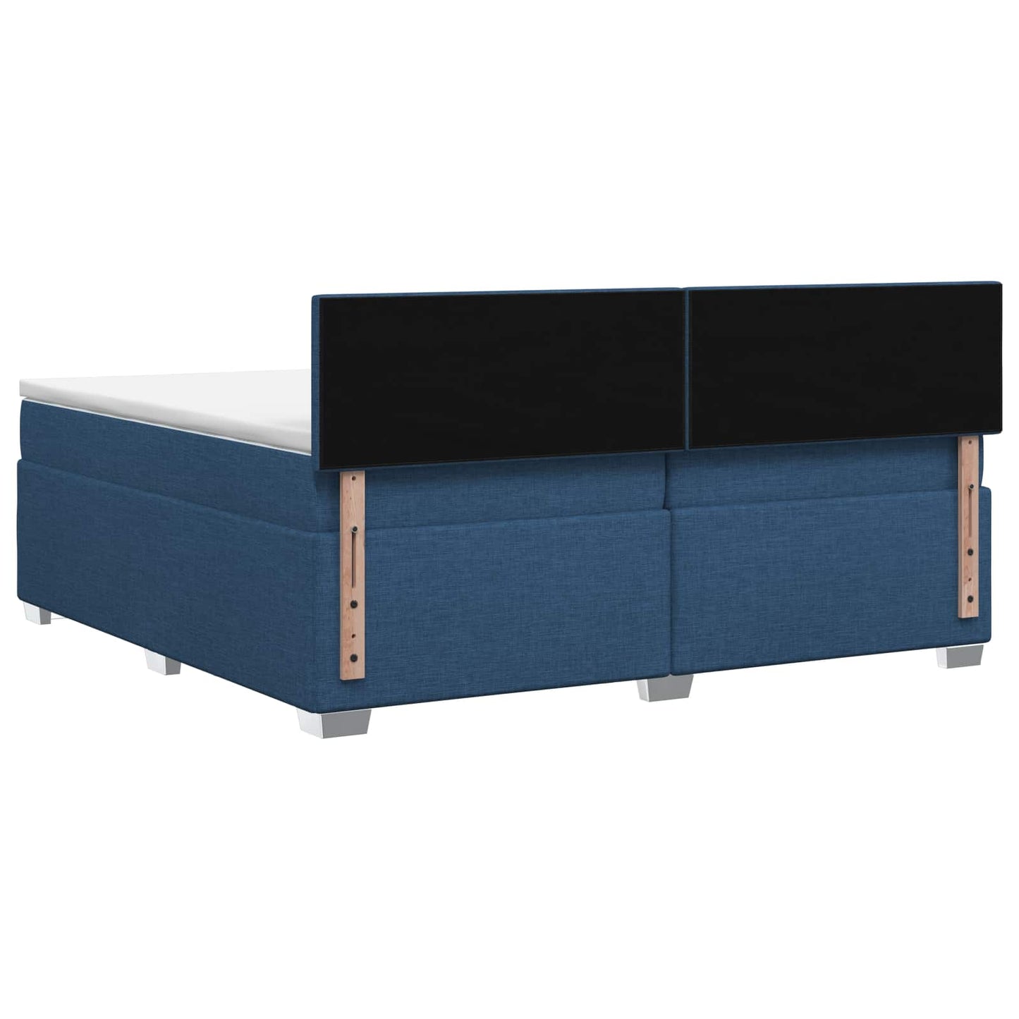 Letto con Box Spring, Materasso e LED Blu 200 x 200 cm Tessuto