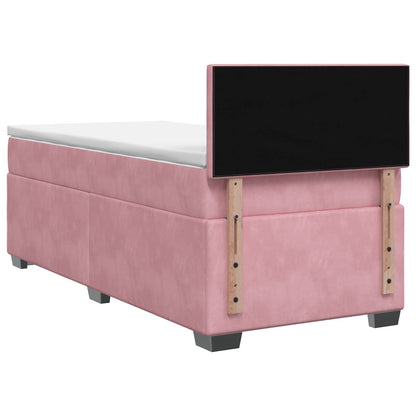 Letto con Box Spring, Materasso e LED Rosa 80 x 200 cm Velluto | homemem39
