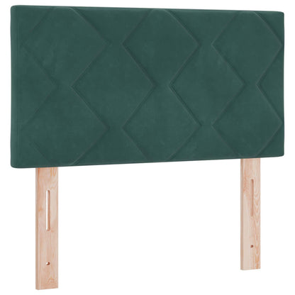 Letto con Box Spring, Materasso e LED Verde Scuro 80 x 200 cm