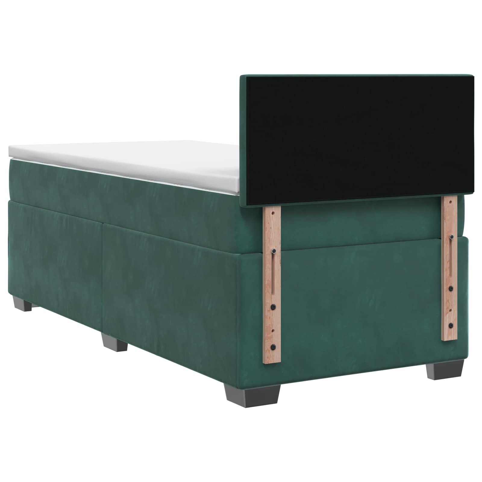 Letto con Box Spring, Materasso e LED Verde Scuro 100 x 200 cm | homemem39