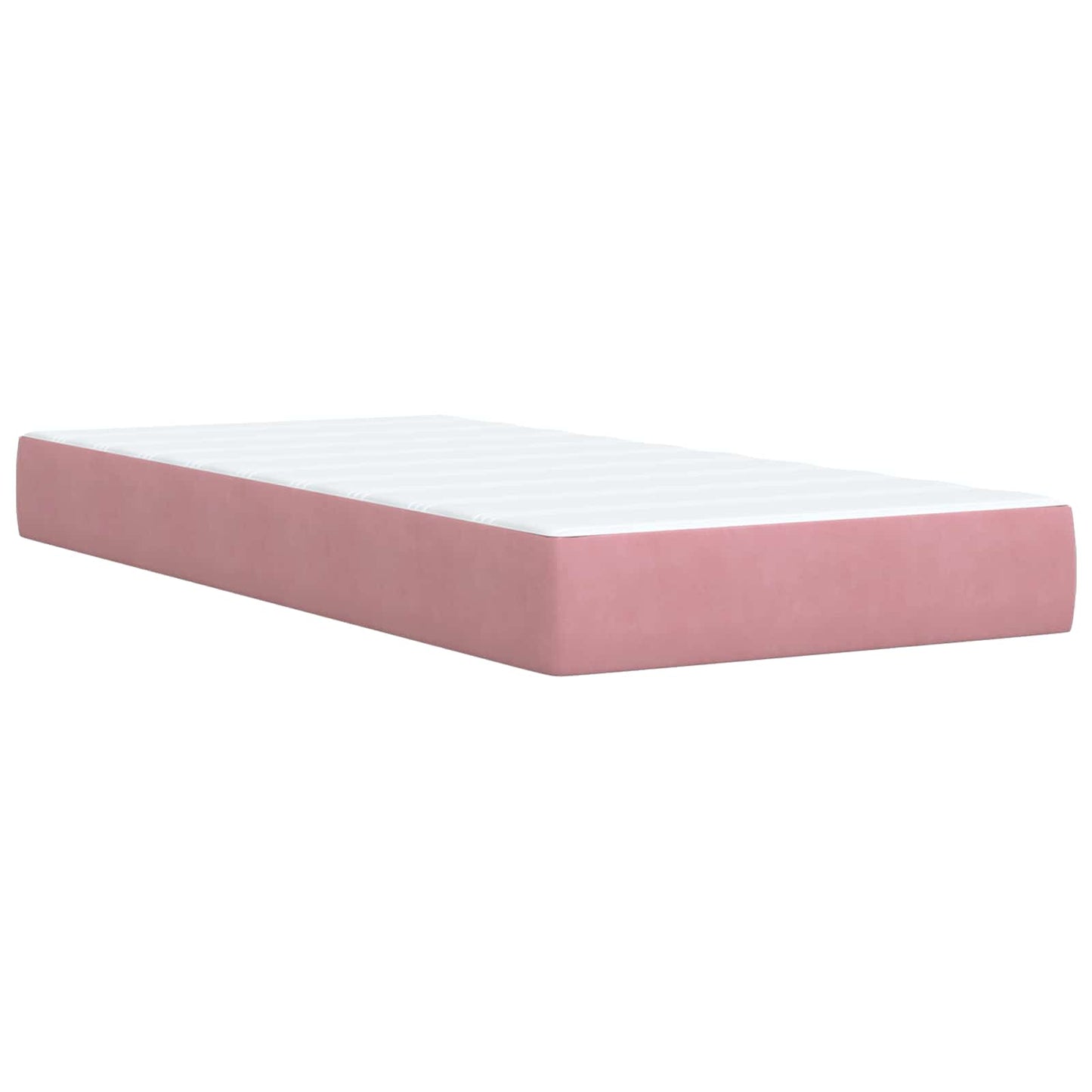 Letto con Box Spring, Materasso e LED Rosa 100 x 200 cm Velluto | homemem39
