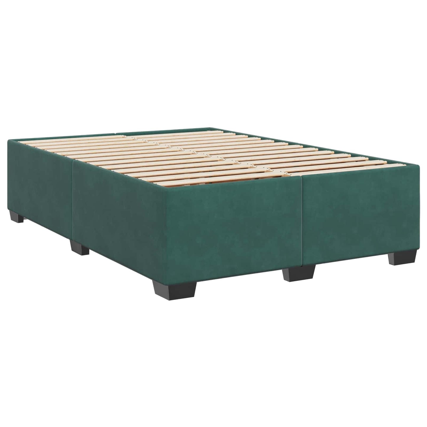 Letto con Box Spring, Materasso e LED Verde Scuro 140 x 190 cm