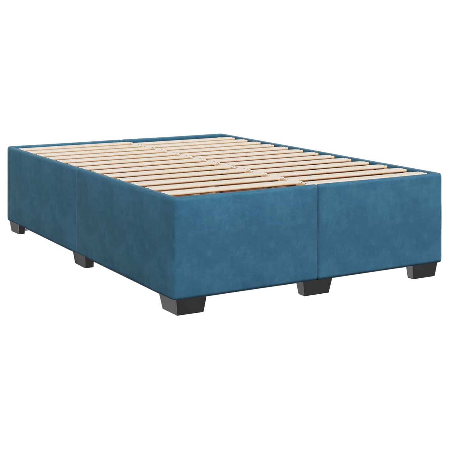 Letto con Box Spring, Materasso e LED Blu 140 x 190 cm Velluto