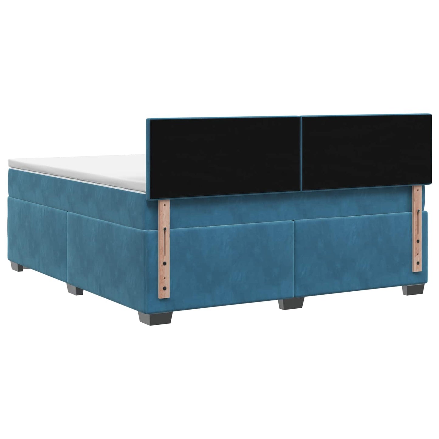 Letto con Box Spring, Materasso e LED Blu 140 x 190 cm Velluto