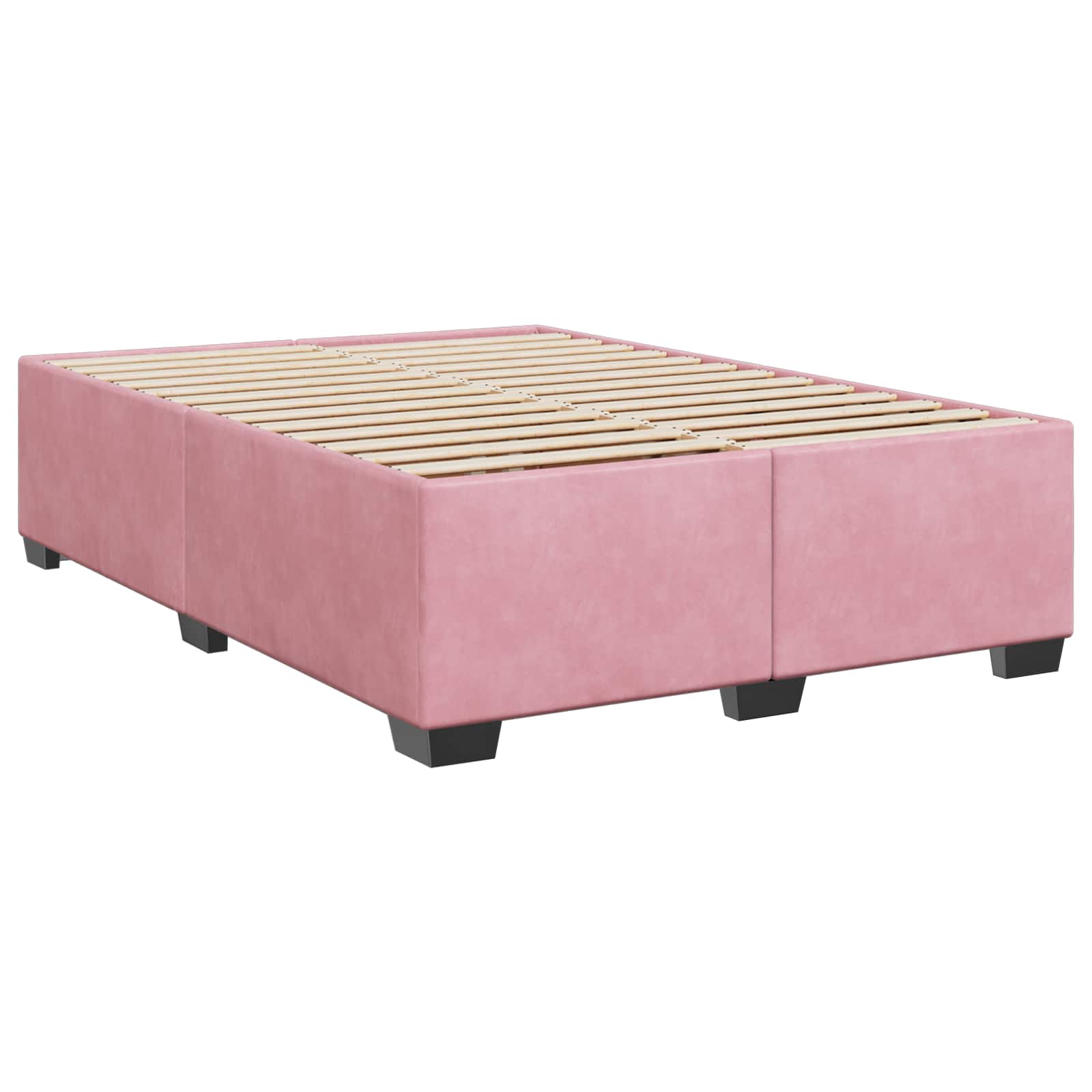 Letto con Box Spring, Materasso e LED Rosa 160 x 200 cm Velluto | homemem39