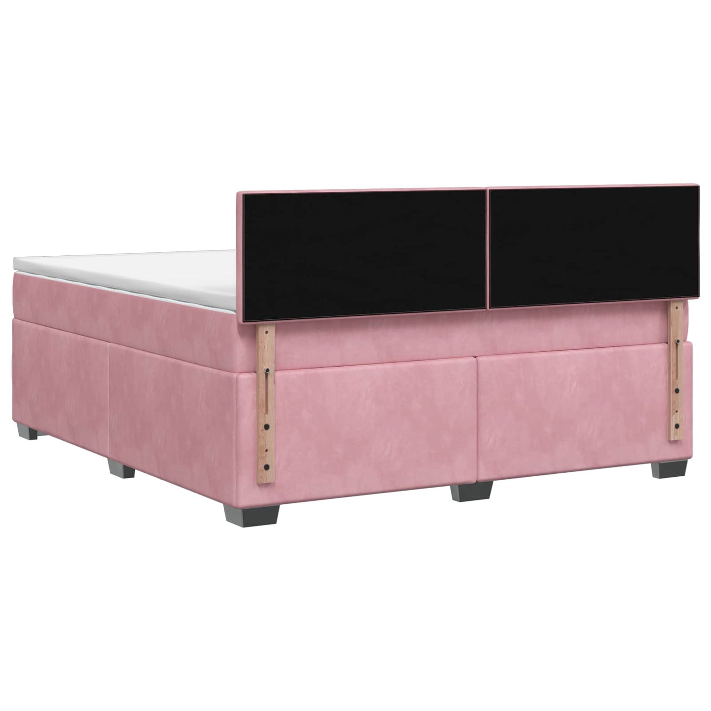Letto con Box Spring, Materasso e LED Rosa 160 x 200 cm Velluto | homemem39