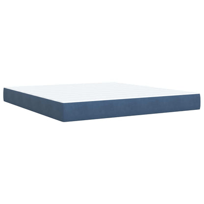 Letto con Box Spring, Materasso e LED Blu 180 x 200 cm Velluto
