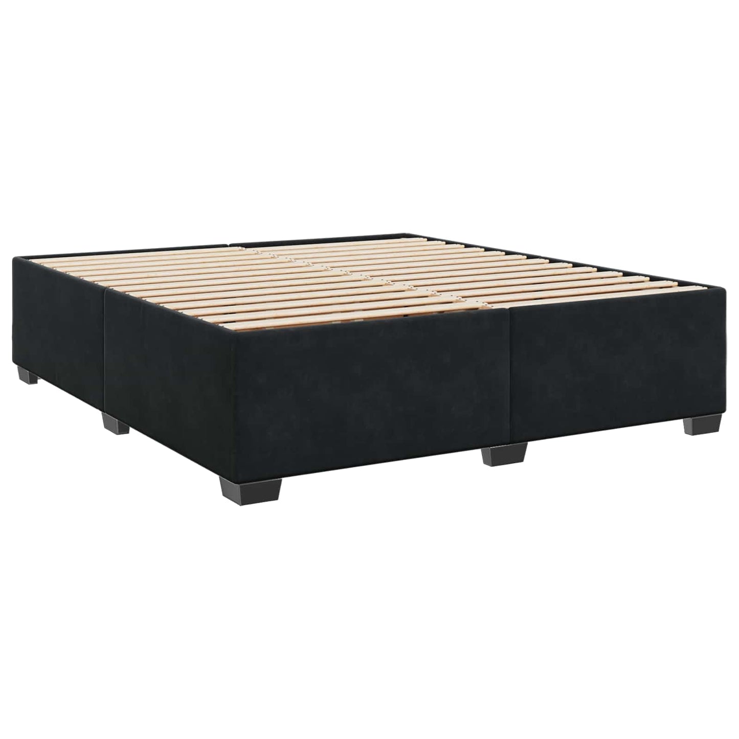 Letto con Box Spring, Materasso e LED Nero 200 x 200 cm Velluto