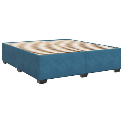 Letto con Box Spring, Materasso e LED Blu 200 x 200 cm Velluto