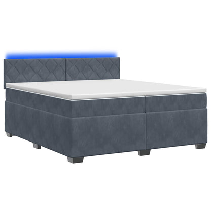 Letto con Box Spring, Materasso e LED Grigio Scuro 200 x 200 cm | homemem39
