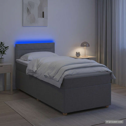 Letto box spring con materasso Grigio Chiaro 90 x 190 cm | homemem39