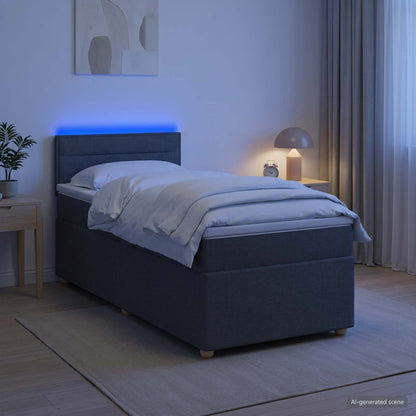 Letto box spring con materasso Grigio Scuro 90 x 190 cm Tessuto