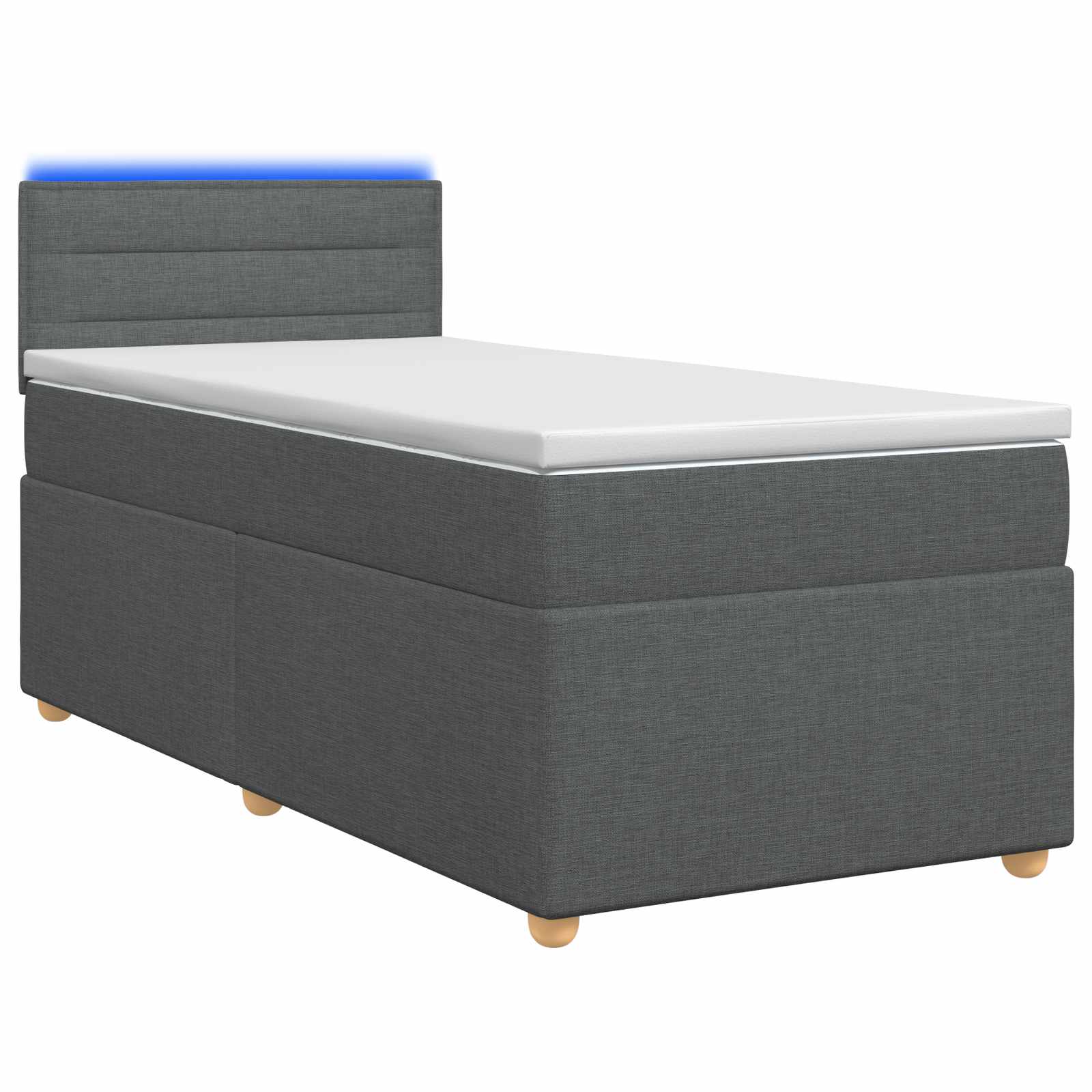 Letto box spring con materasso Grigio Scuro 80 x 200 cm Tessuto | homemem39