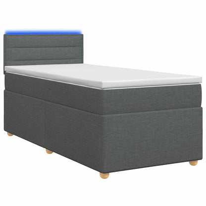 Letto box spring con materasso Grigio Scuro 80 x 200 cm Tessuto | homemem39