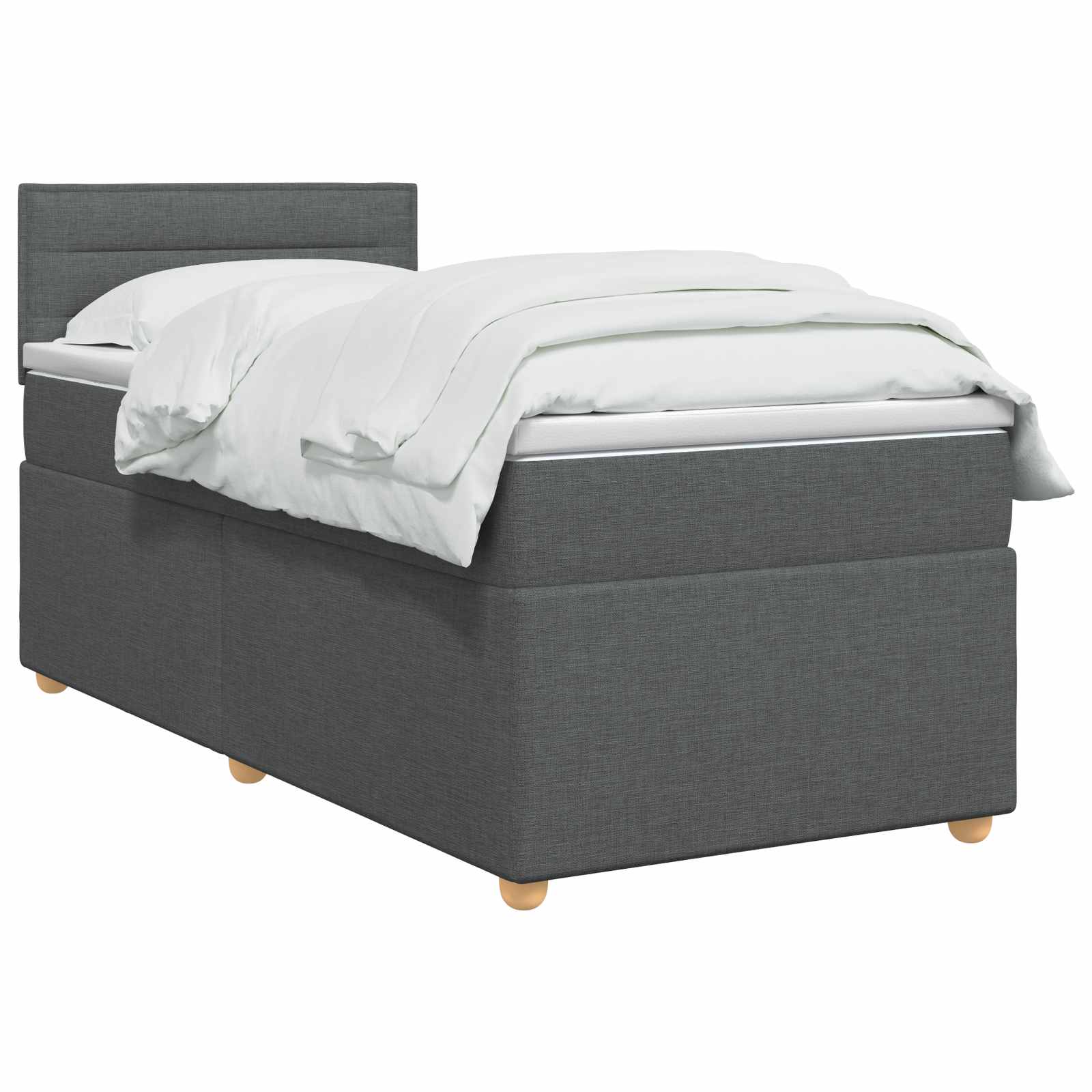 Letto box spring con materasso Grigio Scuro 80 x 200 cm Tessuto | homemem39