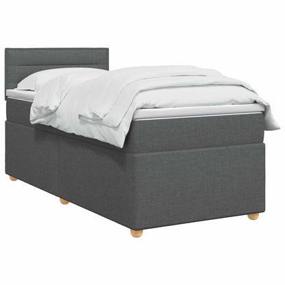 Letto box spring con materasso Grigio Scuro 80 x 200 cm Tessuto | homemem39
