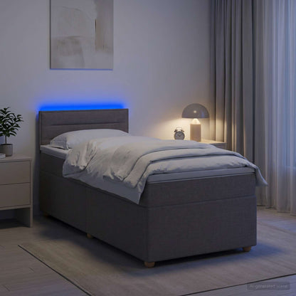 Letto box spring con materasso Tortora 90 x 190 cm Tessuto | homemem39