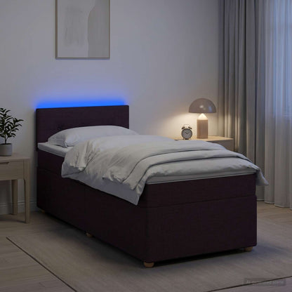 Letto box spring con materasso Marrone Scuro 80 x 200 cm