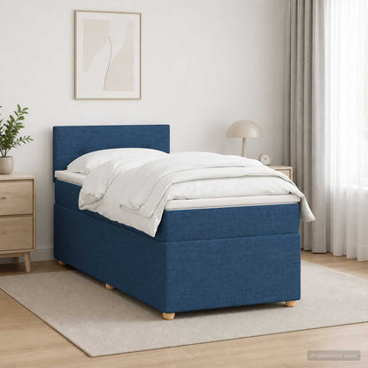Letto box spring con materasso Blu 100 x 200 cm Tessuto | homemem39