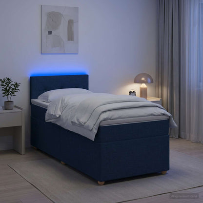 Letto box spring con materasso Blu 100 x 200 cm Tessuto | homemem39