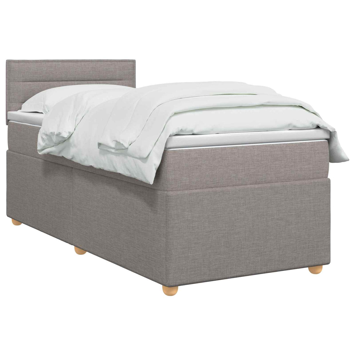 Letto box spring con materasso Tortora 90 x 190 cm Tessuto | homemem39