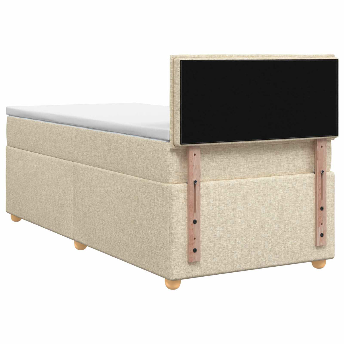 Letto box spring con materasso Crema 90 x 190 cm Tessuto | homemem39