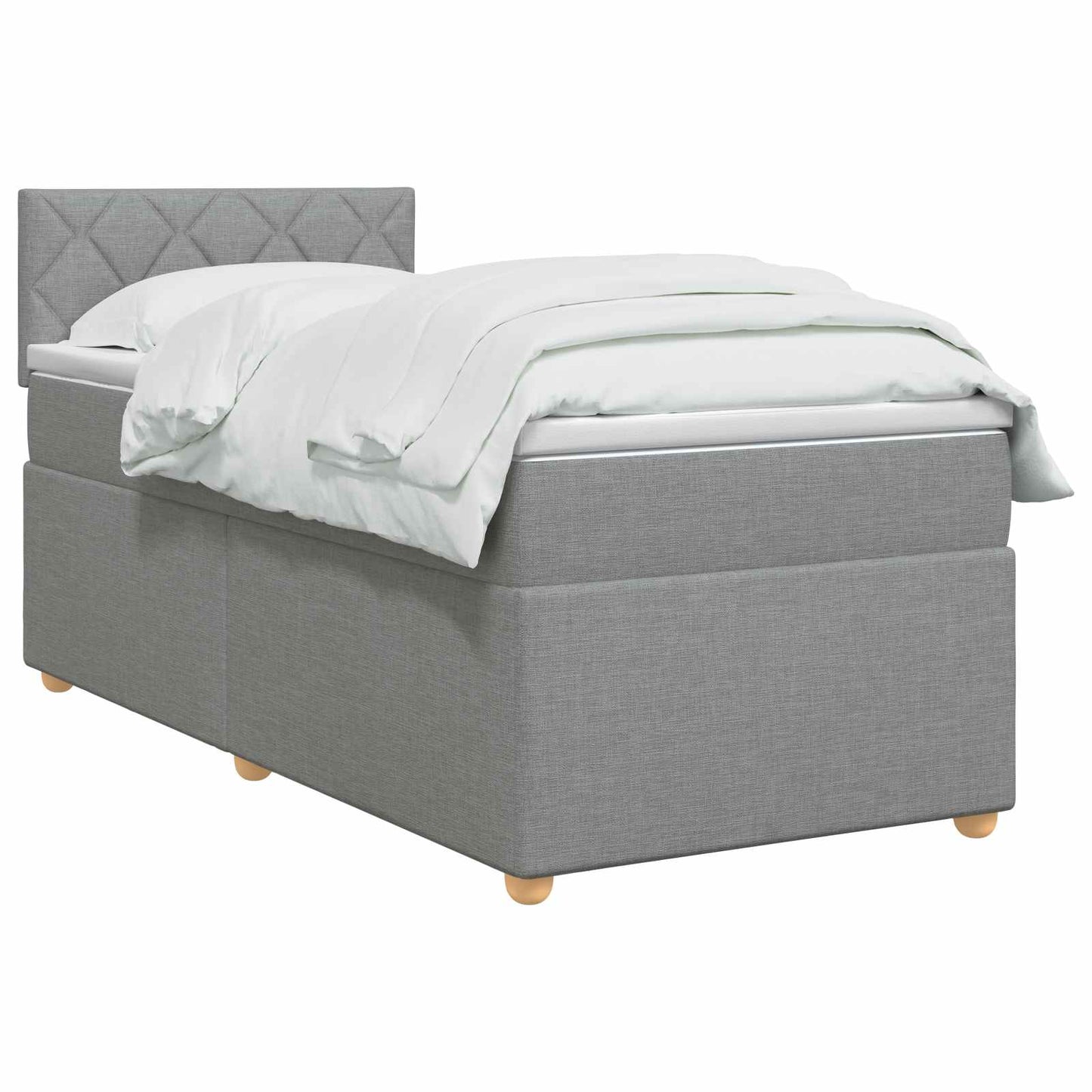 Letto box spring con materasso Grigio Chiaro 90 x 190 cm