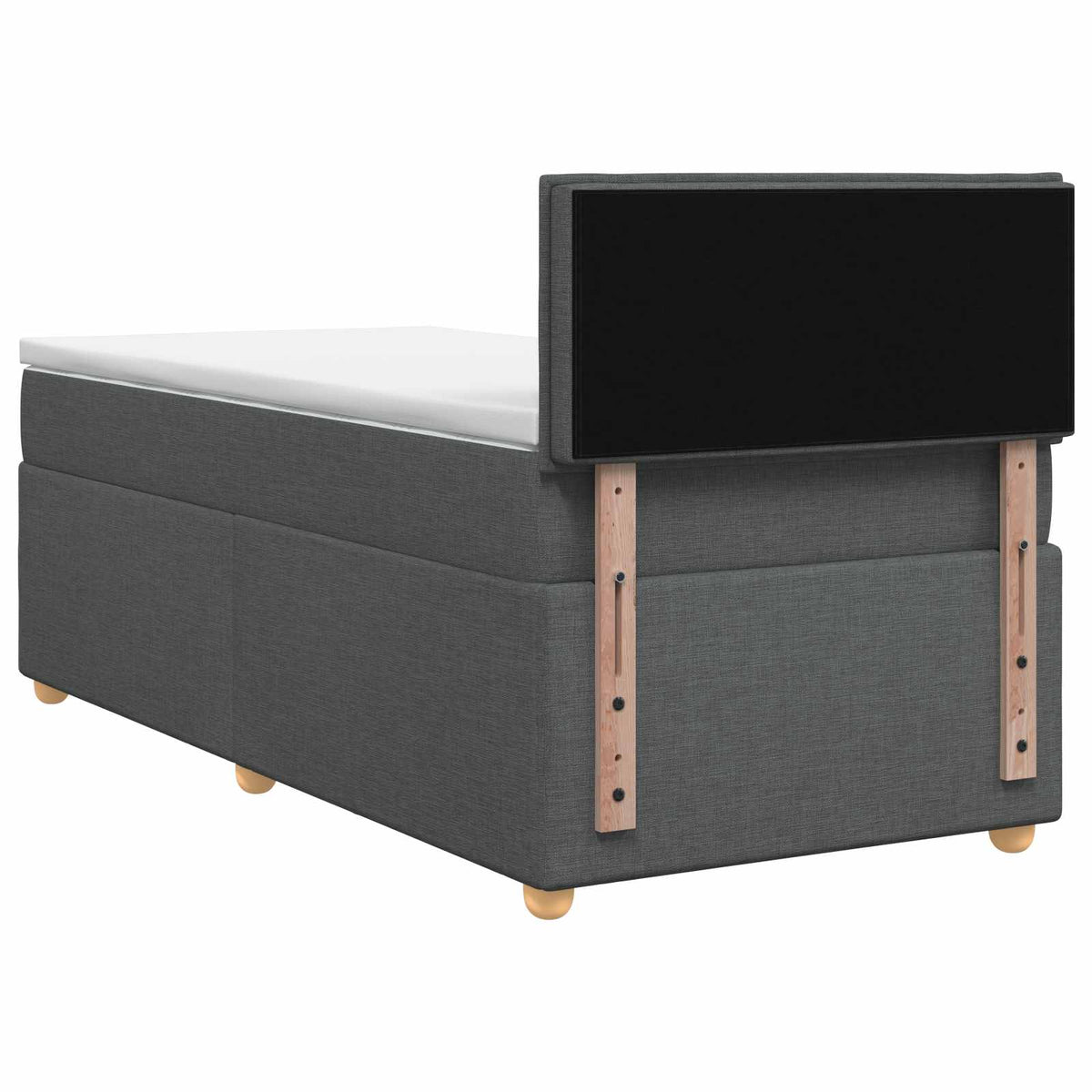 Letto box spring con materasso Grigio Scuro 90 x 200 cm Tessuto | homemem39