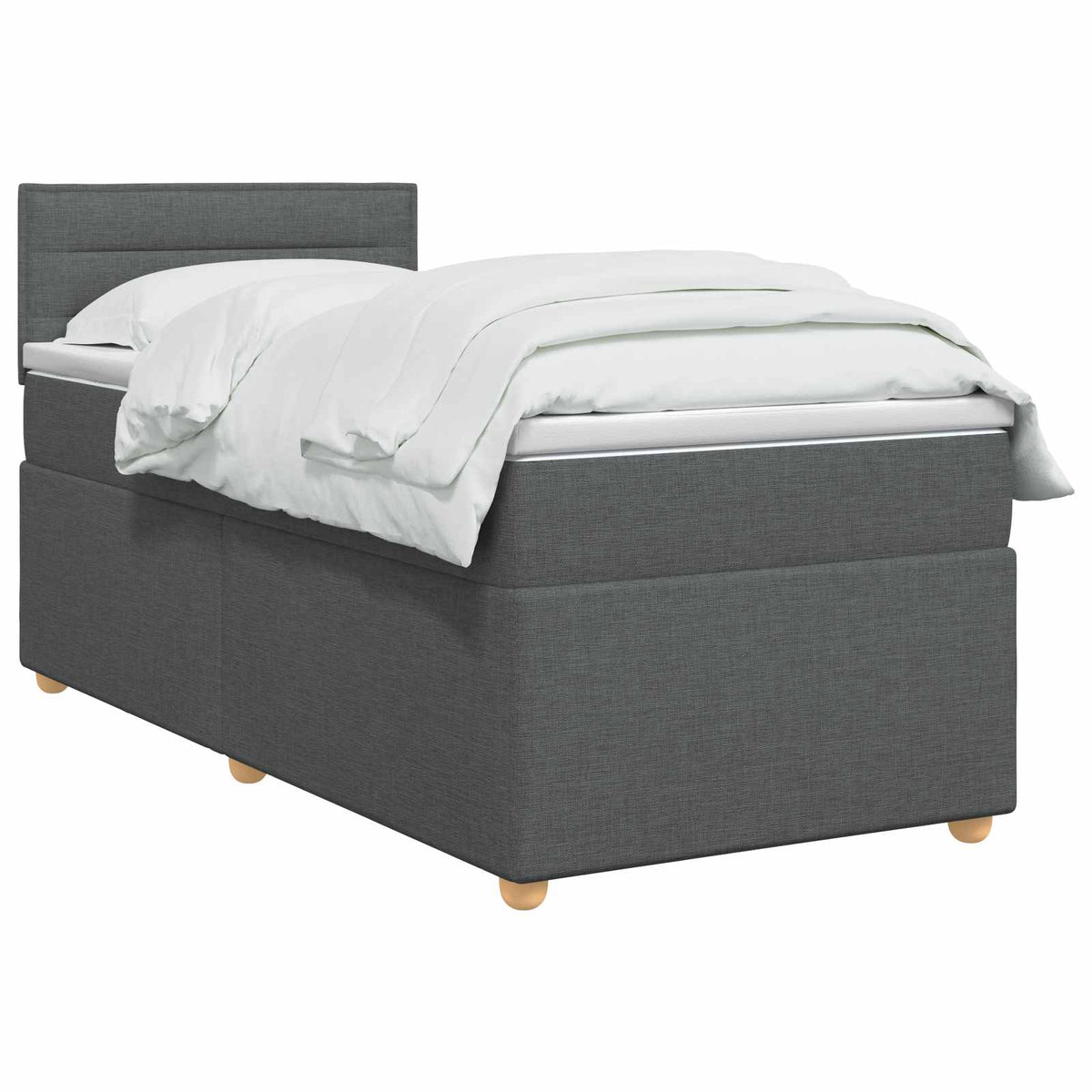 Letto box spring con materasso Grigio Scuro 90 x 200 cm Tessuto | homemem39