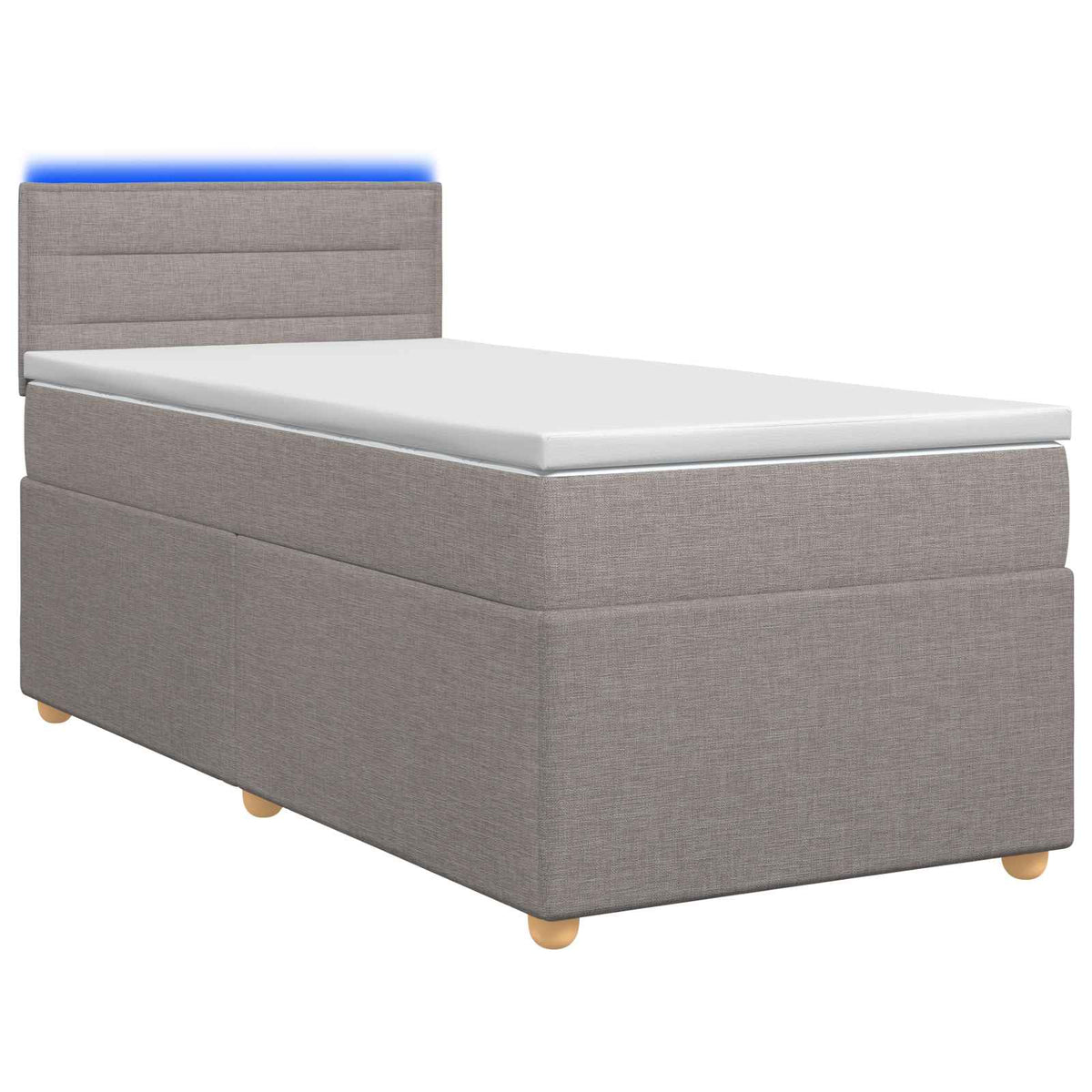 Letto box spring con materasso Tortora 90 x 200 cm Tessuto | homemem39