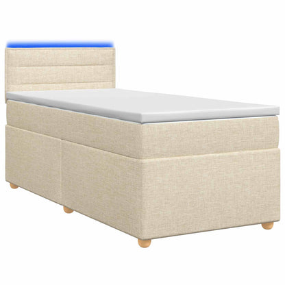 Letto box spring con materasso Crema 90 x 200 cm Tessuto | homemem39