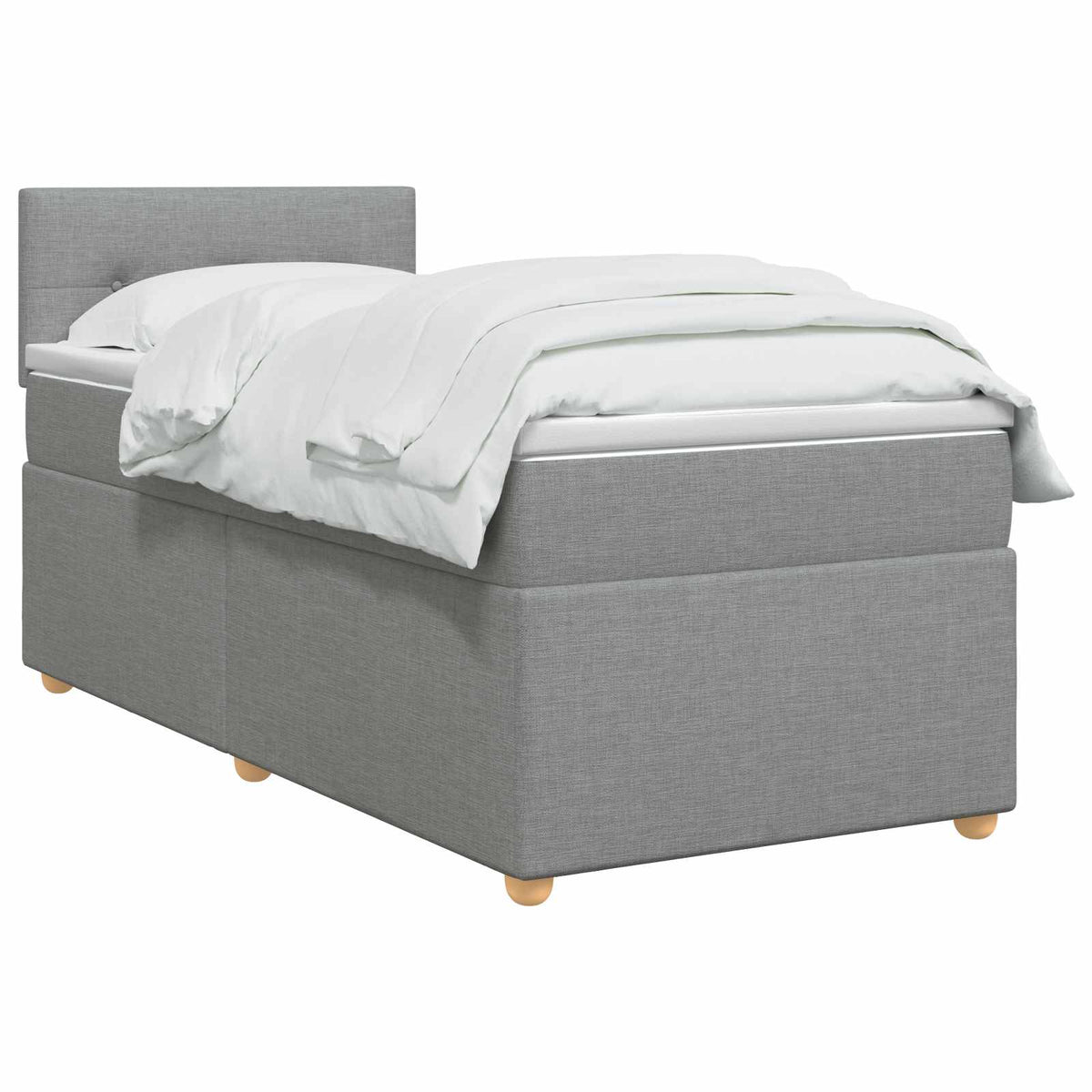 Letto box spring con materasso Grigio Chiaro 90 x 200 cm | homemem39