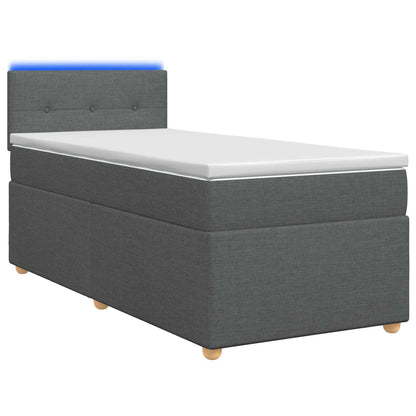Letto box spring con materasso Grigio Scuro 90 x 200 cm Tessuto | homemem39