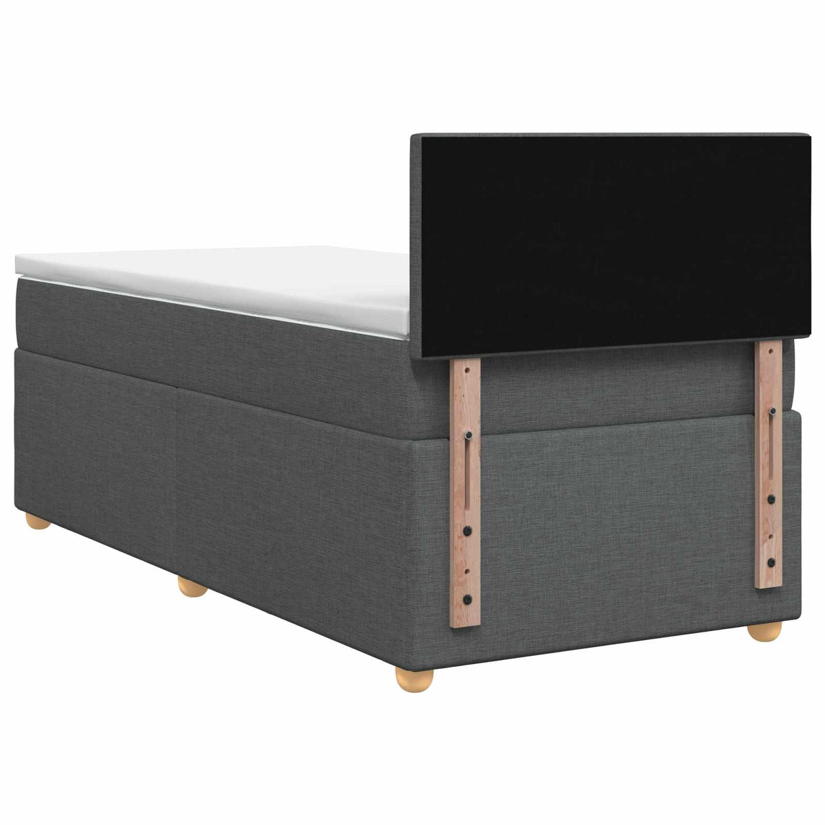 Letto box spring con materasso Grigio Scuro 90 x 200 cm Tessuto | homemem39